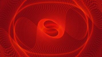 Vibrant swirling patterns in red tones create a dynamic visual experience in digital art video
