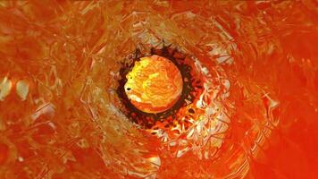 Colorful visual exploration of fluid dynamics and light interaction in a mesmerizing abstract setting video