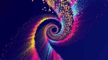 Colorful swirling pattern creates mesmerizing visual effects in a digital animation video