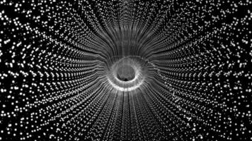Exploring the mesmerizing patterns of light in an intricate black and white visual display video