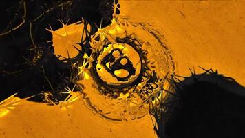 Exploring vibrant abstract art with dynamic shapes and striking colors in a creative digital display video