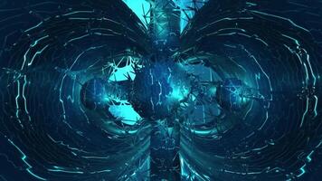 Exploring dynamic digital landscapes through intricate blue patterns and designs video