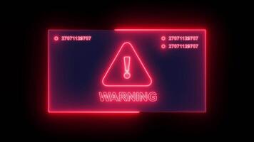 Warning security breach computer hacking animation isolated on black background video