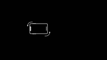 Turn the phone horizontally and vertically sign icon animation isolated on black background video