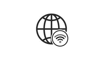 Global WIFI Network connection Symbol Set animation isolated on White background video