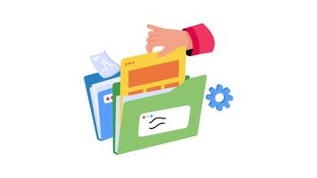 Files And Folders Arrangement 2D Flat Animations. video
