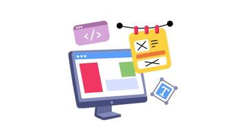 Designing Web Templates 2D Flat Animations. video