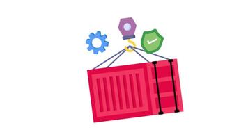 Container 2D Flat Animations. video