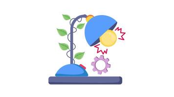 Eco Lamp 2D Flat Animations. video