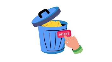 Delete Email 2D Flat Animations. video