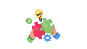 o negócio problema resolução 2d plano animações. video