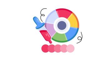Selecting Colors From Color Picker 2D Flat Animations. video