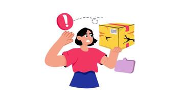 Broken Package 2D Flat Animations. video