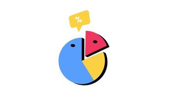 Pie Chart Analysis 2D Flat Animations. video