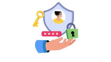 Secure Profile 2D Flat Animations. video