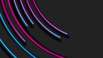Abstract black technology animation with neon glowing lines video