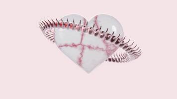 Abstract 3D horizontal marble heart veins trendy chrome metallic reptile scales valentine love loop animation light backgrounds event holiday seasonal conceptual romantic snake shape dragon circle video