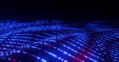 Pulsing LED Wave Futuristic Motion Light Grid in Red and Blue Loop Animated video