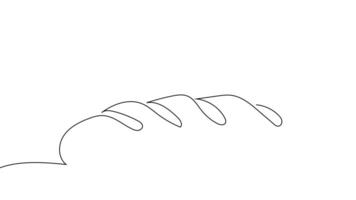 Self drawing animation one continuous line draw, logo, loaf of bread, loaf. French baguette animated , Animated self drawing of one continuous line draw fresh delicious bread. video