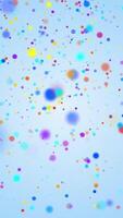 Abstract particle background with flowing colorful sphere particles on light blue gradient. This vibrant multicolored vertical background animation is full HD and a loop. video