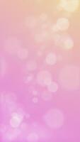 abstrato bokeh fundo animação com suavemente tremeluzente desfocado bokeh luz esferas em uma caloroso Rosa laranja cor gradiente. cheio hd e looping vertical animação. video