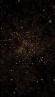 Flying at hyperspace warp speed through a tunnel of glowing golden stars and particles in outer space. Galaxy starburst motion background. Full HD and looping vertical animation. video