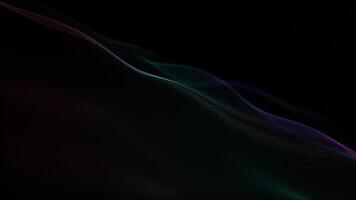 elegant minimalistisk bakgrund med en försiktigt porlande neon färgad digital fraktal ljus Vinka. detta abstrakt teknologi begrepp bakgrund är full hd och en slinga. video