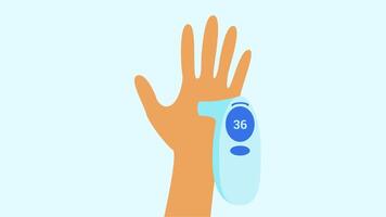 Thermometer Tool Is Checking Body Temperature. 4k Animation video