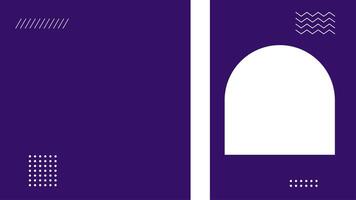 Animation Youtube Thumbnail Purple Background and White Shapes, and line. 4k Animation video