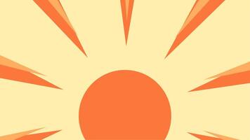 Retro Sunburst Animation Background with Orange and Red Lines. Retro Background. 4k Animation video