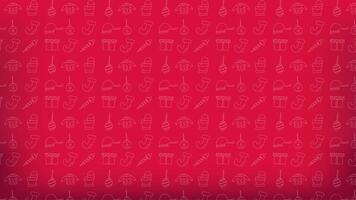 Christmas Seamless Pattern Animation with Red Color. 4k Animation video