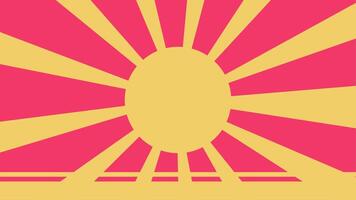 Yellow Retro Sunburst with Animated Circle in The Middle. Retro Background. 4k Animation video