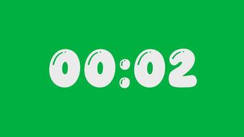 Cartoonish Style Graphic Shows A Stylized Timer With Shiny White Numbers On A Green Background video