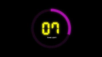 A Stylized Countdown Timer Displays Five Seconds With A Glowing Neon Aesthetic Design Element video