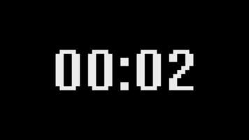Pixelated Timer Displaying Zero Time Set Against A Stark Black Background Creating Tension video