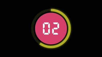 Digital Display Of Number Five In White On A Pink Circle Countdown Visualization Design video