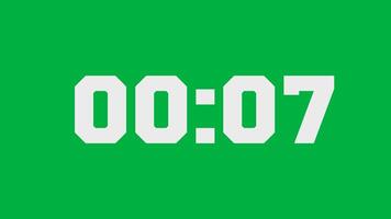 A Vibrant Green Screen Displays A Timer Countdown With Large White Digits Indicating Five Seconds video