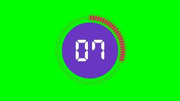 Animated Countdown Timer Displays Time With A Digital Clock On A Solid Green Background video