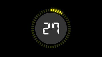 Digital Countdown With A Glowing Timer Showing Set Against A Stark Black Background video