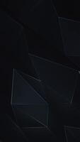 Dark futuristic low poly surface geometric background. Gentle motion of shiny polygonal triangle shapes. Full HD and looping vertical abstract background. video