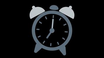 Back to School Alarm Clock Animation on Transparent background with alpha channel. Simple Wake-Up Clock Motion Graphic for Education, Study, Morning Routine, Timetable and School Themed Projects. video