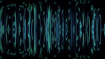 Abstract Digital Energy Waves Dynamic Blue and Green Glowing Patterns on Black Background for Visualizers and Motion Graphics video