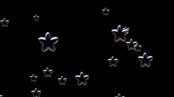 Abstract 3D Rendered Star Bubbles Floating on Black Background video