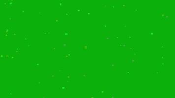 Abstract Animated Square Particles and Bubbles Floating on Green Screen Background for video