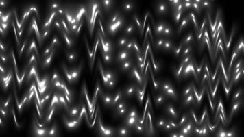 Abstract White Light Waves and Glowing Particles on Black Background - Dynamic Wavy Lines and Sparkling Dots Motion Background Loop video