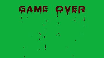 Game Over Seamless Animation - Bleeding Horror Loop with Green Screen Background video