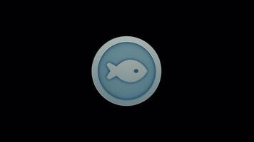 Seamless Animated Fish Icon Loop - Clean Design video
