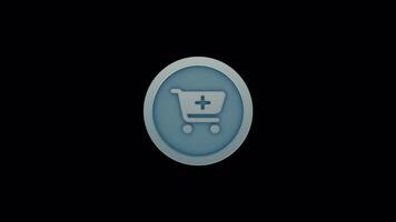 Animated Shopping Cart Plus Icon - Seamless Loop for Websites and Apps video