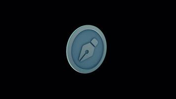 Animated Pen Tool Loop - App Interface Icon, Tutorial Overlay and Presentation HD video