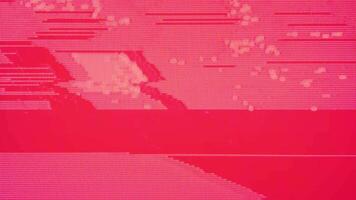 Seamless motion background with VHS glitch lines and analog distortion crafted to simulate old TV static for nostalgic designs or creative digital art projects. abstract pink texture video